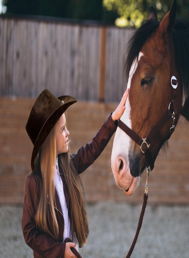 Jastore Faux-Suede Cowboy Hat for Kids Girls Boys with Shapeable Wide Brim Western Hats for Cowboys and Cowgirls (US, Age, 6 Years, 12 Years, Coffee) - Image 5